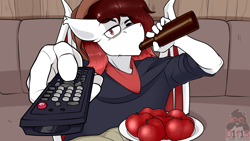 Size: 3840x2160 | Tagged: safe, artist:difis, oc, oc only, bat pony, pony, anthro, bat pony oc, cider, commission, drink, drinking, meme, one eye closed, ych result