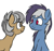 Size: 524x493 | Tagged: safe, artist:alexi148, oc, oc only, oc:hind, oc:silver lightning, earth pony, pony, duo, duo male, looking at each other, looking at someone, male, simple background, smiling, stallion, stare, white background