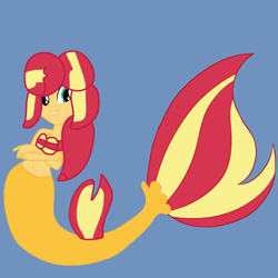 Size: 2000x2000 | Tagged: safe, artist:jadeharmony, sunset shimmer, mermaid, equestria girls, g4, base used, bra, cute, female, grin, mermaidized, seashell, seashell bra, smiling, solo, species swap