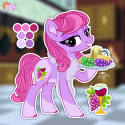 Size: 2000x2000 | Tagged: safe, artist:lovinglypromise, berry punch, berryshine, pony, g4, alternate design, apron, cider mug, clothes, mug, solo