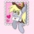 Size: 1516x1516 | Tagged: safe, artist:czscribbles, derpy hooves, pegasus, pony, g4, blushing, cap, cute, derpabetes, eye clipping through hair, female, hat, heart, holiday, letter, love letter, mailmare, mare, mouth hold, solo, stamp, valentine's day