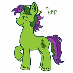 Size: 1950x1950 | Tagged: safe, artist:applefish420, fern (g5), earth pony, pony, g5, make your mark, my little pony: make your mark, leak, colored, concept art, female, mare, sidemouth, solo, unshorn fetlocks