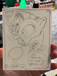 Size: 1536x2048 | Tagged: safe, artist:andy price, rarity, pony, unicorn, g4, female, horn, mare, speech bubble, traditional art