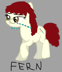 Size: 799x919 | Tagged: safe, artist:soulightseek, earth pony, pony, g4, g5, make your mark, my little pony: make your mark, leak, concept art, female, fern (g5), g5 to g4, generation leap, glasses, lidded eyes, mare, raised hoof, raised leg, standing on two hooves, style emulation