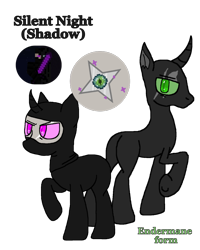 Size: 864x1080 | Tagged: safe, artist:xxduncandonutxx, oc, oc only, enderman, pegasus, pony, unicorn, assassin, horn, meme, minecraft, ninja, ponified, ponified meme, rule 85, scar, shuriken, solo