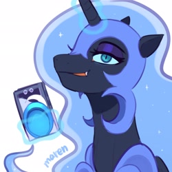 Size: 2048x2048 | Tagged: safe, artist:maren, nightmare moon, alicorn, g4, cellphone, doodle, phone