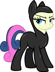 Size: 638x846 | Tagged: safe, artist:stephen-fisher, bon bon, sweetie drops, earth pony, g4, catsuit, female, simple background, solo, spy suit, transparent background