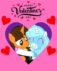 Size: 800x1000 | Tagged: safe, artist:jemimasparkle, oc, oc only, oc:ej, oc:jemima sparkle, female, heart, holiday, male, straight, valentine's day, valentine's day card