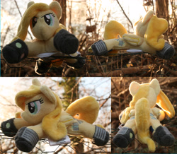 Size: 4580x4000 | Tagged: safe, artist:bastler, oc, oc only, oc:psychoshy, pegasus, pony, fallout equestria, fallout equestria: project horizons, fanfic art, female, irl, mare, outdoors, photo, plushie, power hoof, solo