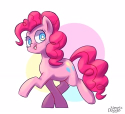 Size: 2300x2100 | Tagged: safe, artist:simpledoggo, pinkie pie, earth pony, pony, g4, abstract background, female, mare, solo