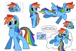 Size: 3000x2000 | Tagged: safe, artist:simpledoggo, rainbow dash, pegasus, pony, g4, art dump, blushing, book, cloud, crying, female, flying, gay panic, implied lesbian, lesbian, mare, on a cloud, reclining, solo, sweat, sweating profusely