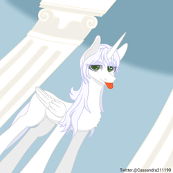 Size: 2000x2000 | Tagged: safe, artist:cassandra211190, oc, oc only, oc:κασσάνδρα, alicorn, pony, alicorn oc, horn, long legs, slender, solo, thin, wings