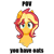 Size: 500x500 | Tagged: safe, artist:zoeyhorse, sunset shimmer, pony, unicorn, g4, colored horn, female, horn, looking at you, mare, simple background, solo, text, transparent background