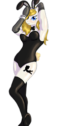 Size: 578x1280 | Tagged: artist needed, safe, oc, oc:turning tricks, animal costume, bipedal, bunny costume, clothes, costume, female, simple background, solo, transparent background