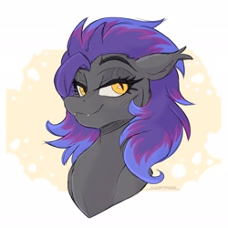 Size: 2048x2048 | Tagged: safe, artist:_candypone_, oc, oc only, oc:stella aphelion, bat pony, beautiful, bedroom eyes, bust, female, looking at you, mare, portrait, solo