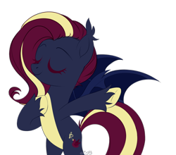 Size: 2500x2200 | Tagged: safe, artist:tavi, oc, oc only, oc:nightingale ode, bat pony, pony, bat pony oc, eyes closed, female, mare, simple background, solo, transparent background, wings