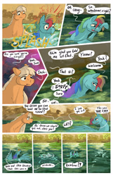 Size: 2003x3103 | Tagged: safe, artist:seventozen, applejack, rainbow dash, pony, comic:the problem of parthus, g4, comic, water