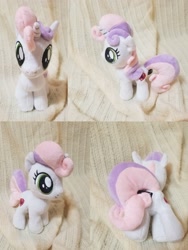 Size: 1252x1669 | Tagged: safe, sweetie belle, pony, unicorn, g4, butt, commission, female, filly, foal, horn, irl, multiple views, photo, plot, plushie, sister, ych example, your character here