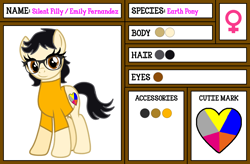 Size: 1042x683 | Tagged: safe, artist:silentfilly, oc, oc:silent filly, earth pony, g4, base used, clothes, earth pony oc, female, glasses, mare, reference sheet, solo