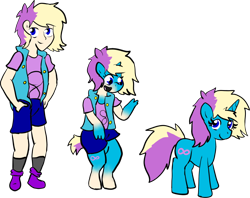 Size: 968x767 | Tagged: safe, artist:baumbs, oc, oc only, human, pony, unicorn, horn, human to pony, simple background, solo, transformation, transformation sequence, transparent background