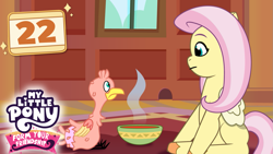 Size: 1281x720 | Tagged: safe, artist:prixy05, fluttershy, philomena, pegasus, phoenix, pony, my little pony: form your friendship, a bird in the hoof, g4, my little pony: friendship is magic, bowl, female, mare, thumbnail