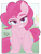 Size: 1998x2633 | Tagged: safe, artist:datzigga, pinkie pie, semi-anthro, g4, bent over, blushing, breaking the fourth wall, leaning forward, solo