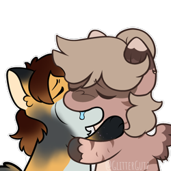 Size: 2000x2000 | Tagged: safe, artist:glittergutz, oc, oc only, oc:amyquel, oc:miboo, fox, fox pony, hybrid, pegasus, pony, zebra, digital art, duo, eyes closed, fox pony oc, kiss on the lips, kissing, making out, meme, pegasus oc, pony oc, simple background, transparent background, zebra oc