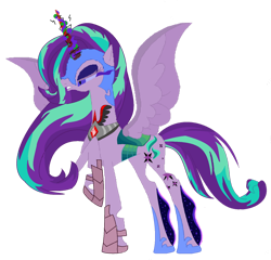 Size: 1024x981 | Tagged: safe, artist:ecoster1268, artist:selenaede, queen chrysalis, starlight glimmer, tantabus, alicorn, changeling, hybrid, pony, g4, alicorn amulet, alicornified, alternate universe, armor, base artist:selenaede, base:selenaede, boots, changelingified, cheeselegs, chitin, colored horn, corrupted, curved horn, dark magic, equalverse, glowing, glowing eyes, glowing horn, helmet, holes in legs, horn, hybrid legs, leg hair, magic, nightmare glimmer, nightmare moon wings, nightmare starlight, nightmarified, race swap, saddle, shoes, simple background, slit pupils, solo, sombra eyes, sombra horn, sombrafied, species swap, spread wings, story included, tack, tantabusified, transparent background, tyrant, tyrant glimmer, wings