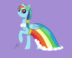 Size: 1280x1024 | Tagged: safe, artist:yinmai, rainbow dash, pegasus, pony, g4, bridesmaid dress, clothes, cute, dashabetes, dress, female, mare, rainbow dash always dresses in style, smiling, solo