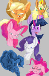 Size: 553x844 | Tagged: safe, artist:blackmagician, applejack, fluttershy, pinkie pie, rainbow dash, rarity, twilight sparkle, pony, unicorn, g4, female, horn, mane six, mare