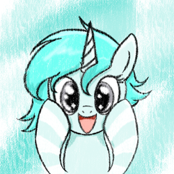 Size: 1024x1024 | Tagged: safe, artist:white spider, oc, oc:shining cyanlight, unicorn, horn, profile picture, smiling, solo, surprised, unicorn oc