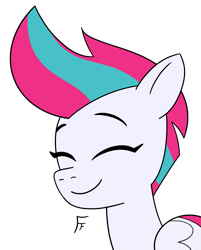 Size: 2551x3180 | Tagged: safe, artist:frownfactory, zipp storm, pegasus, g5, eyes closed, female, simple background, smiling, solo, transparent background