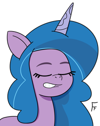 Size: 2669x3362 | Tagged: safe, artist:frownfactory, izzy moonbow, unicorn, g5, eyes closed, female, horn, simple background, transparent background