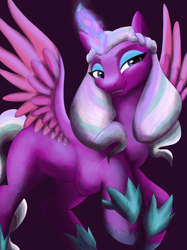 Size: 2048x2732 | Tagged: safe, artist:imperiialfrost, opaline arcana, pony, g5, magic, simple background, solo