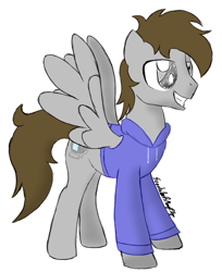 Size: 927x1137 | Tagged: safe, artist:scootaloormayfly, oc, unnamed oc, pegasus, pony, g4, clothes, hoodie, sketch, solo