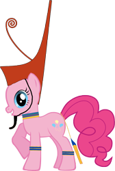 Size: 1555x2313 | Tagged: safe, artist:threewheelsturning, pinkie pie, earth pony, pony, g4, crossdressing, egyptian, egyptian headdress, female, hat, mare, simple background, smiling, solo, transparent background