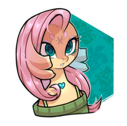 Size: 2499x2468 | Tagged: safe, artist:amitadust, fluttershy, oc, oc:foliony, pegasus, pony, anthro, g4, bust, cute, duo, duo female, female, looking at you, mare, simple background, white background