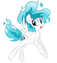 Size: 500x556 | Tagged: dead source, safe, oc, oc only, pegasus, pony, artifact, female, fundraiser, mare, open mouth, open smile, pegasus oc, simple background, smiling, solo, white background, wings