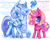 Size: 1350x1080 | Tagged: safe, artist:deviledlobster, princess flurry heart, princess skyla, alicorn, unicorn, g4, alternate universe, big head, concave belly, crystal sisters, duo, female, height difference, horn, physique difference, redesign, royalty, siblings, sisters, slender, thin