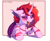 Size: 2930x2388 | Tagged: safe, alternate version, artist:yuris, oc, oc only, oc:nikky razin, changeling, pony, ahegao, bat wings, bedroom eyes, blushing, changeling horn, commission, eyeshadow, female, floppy ears, folded wings, half body, hooves, horn, implied oral, implied sex, lineart, makeup, mane, mare, open mouth, smiling, solo, tongue out, wings