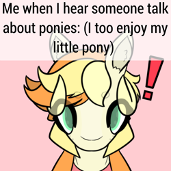 Size: 4096x4094 | Tagged: safe, artist:sodapop sprays, oc, oc only, oc:sodapop sprays, pegasus, pony, exclamation point, eye clipping through hair, front facing, looking at you, meme, solo