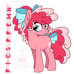 Size: 6000x6000 | Tagged: safe, artist:fricktp, princess peppermint, earth pony, pony, g3, g4, absurd resolution, bow, female, g3 to g4, generation leap, hair bow, mare, simple background, solo, tail, tail bow, transparent background