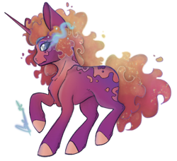 Size: 1456x1329 | Tagged: safe, artist:trashpanda czar, oc, oc only, oc:polaris, unicorn, chest fluff, colored sclera, eye mist, eyebrows, eyelashes, female, horn, mare, procreate app, signature, simple background, slit pupils, solo, transparent background, unicorn oc