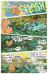 Size: 2003x3101 | Tagged: safe, artist:seventozen, applejack, rainbow dash, pony, comic:the problem of parthus, g4, comic, water