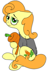 Size: 695x1067 | Tagged: safe, artist:craftedburb, carrot top, golden harvest, earth pony, pony, g4, clothes, female, mare, shirt, simple background, sleepy, solo, t-shirt, tired, transparent background