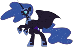 Size: 2745x1772 | Tagged: safe, artist:craftedburb, nightmare moon, alicorn, pony, g4, female, mare, rearing, simple background, solo, transparent background