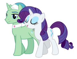 Size: 763x591 | Tagged: safe, edit, vector edit, birch bucket, rarity, pony, unicorn, g4, birchity, crack shipping, eyes closed, female, horn, male, open mouth, rarepair, shipping, spa pony, straight, vector