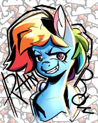 Size: 2000x2500 | Tagged: safe, artist:ronin20181, rainbow dash, pegasus, pony, g4, bust, solo