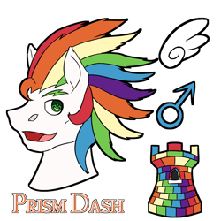 Size: 1000x1000 | Tagged: safe, artist:korencz11, oc, oc only, oc:prism dash, pegasus, pony, bust, male, offspring, parent:rainbow dash, parent:soarin', parents:soarindash, simple background, solo, transparent background