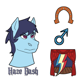 Size: 1000x1000 | Tagged: safe, artist:korencz11, oc, oc only, oc:haze dash, earth pony, pony, bust, male, offspring, parent:rainbow dash, parent:soarin', parents:soarindash, simple background, solo, transparent background